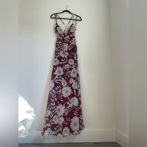 Long floral crisscross back dress from lulus